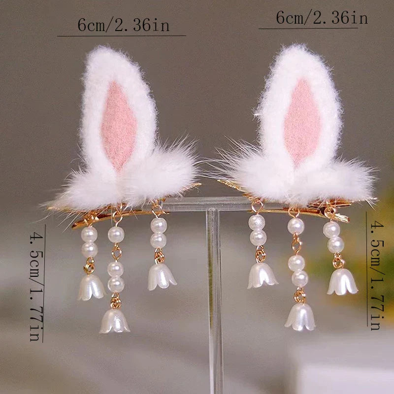 Children's Hairball Little Rabbit Hair Clip Hanfu Headwear Ancient Style Costume Hairball Pair Clip