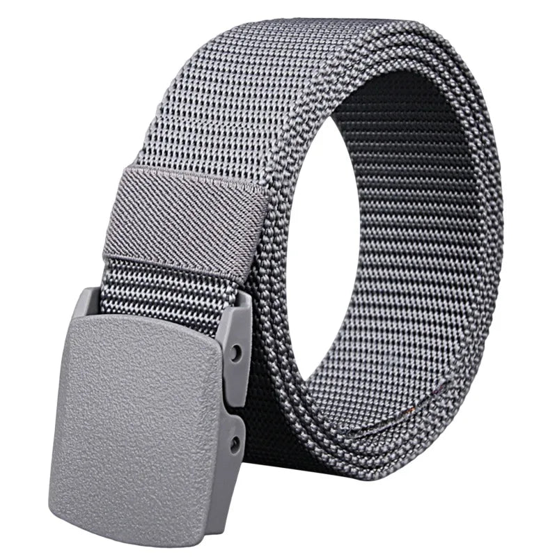 Men Belt Belts Adjustable Belt Men Outdoor Travel Tactical Waist Belt with Plastic Buckle for Pants 120cm