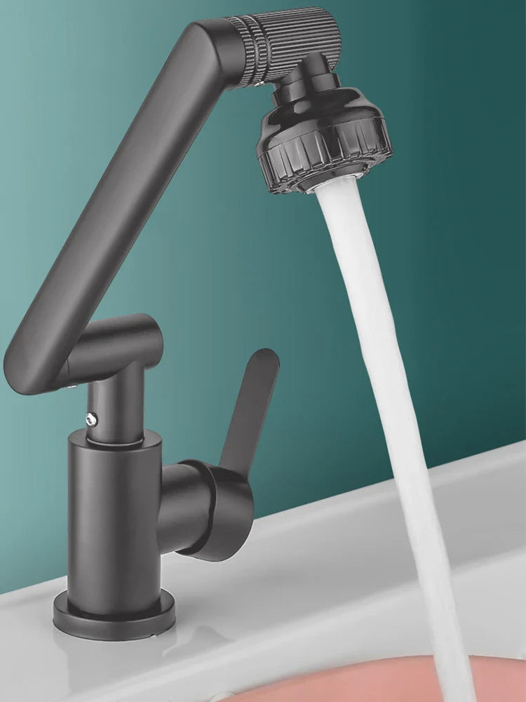 Bathroom Sink Faucet Basin Faucet 1080° Swivel Multifunction Cold and Hot Water Tap Kitchen Sink Faucet 2 Modes Water Tap