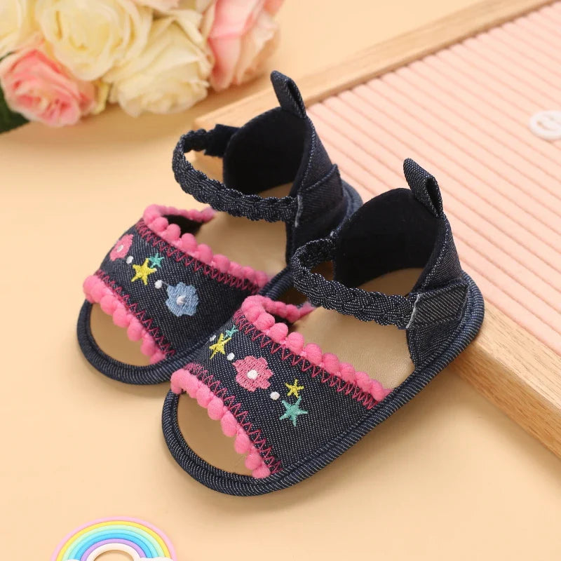 VALEN SINA 0-18M Newborn Baby Girls Summer Shoes Sandals First Walkers Newborn Shoes Casual Soft Sole Sandals Toddler Shoes (Available)