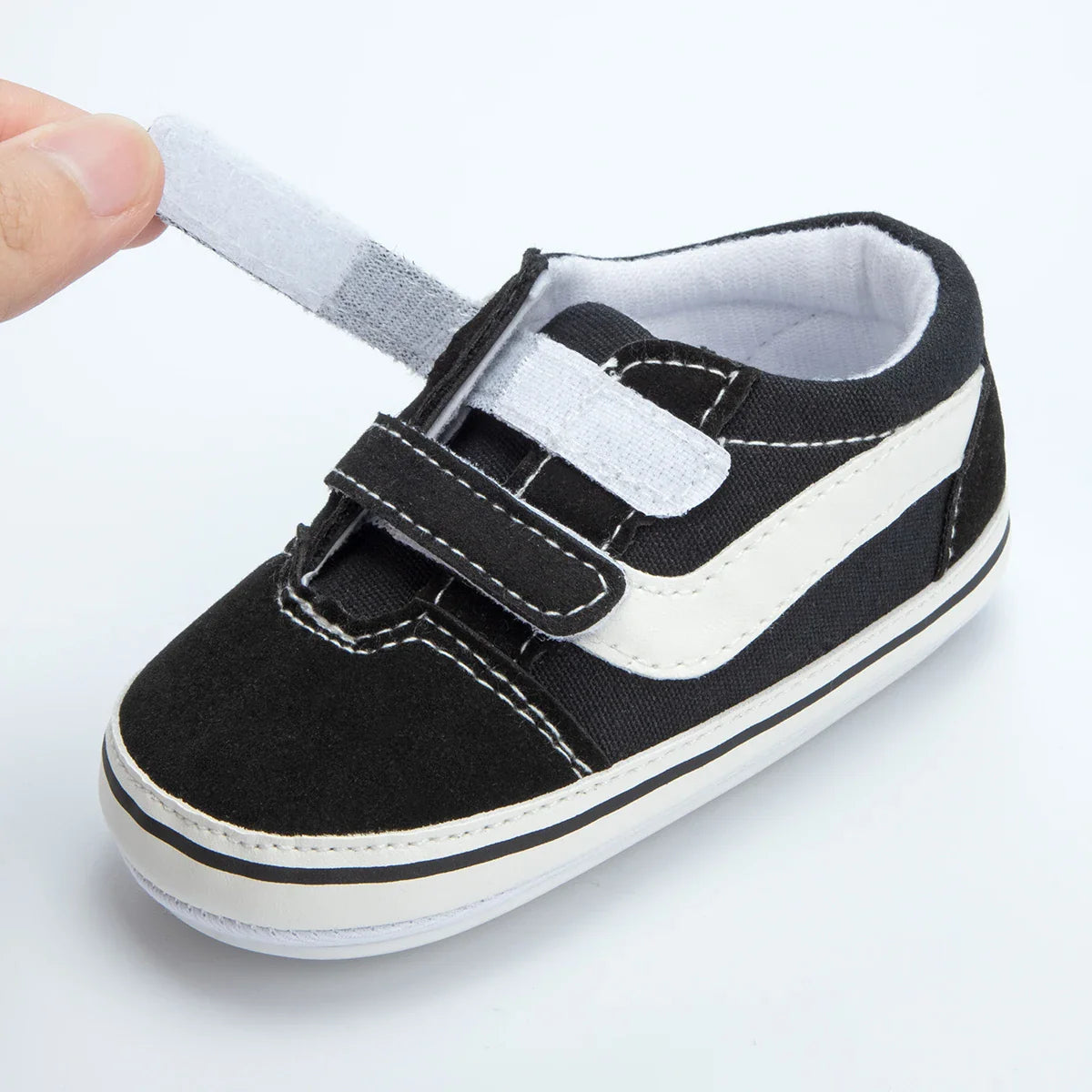 Baby Boy Girl Shoes Canvas Sneakers Non-slip Rubber Sole Plaid Streaks First Walkers Infant Baby Unisex Casual Shoes