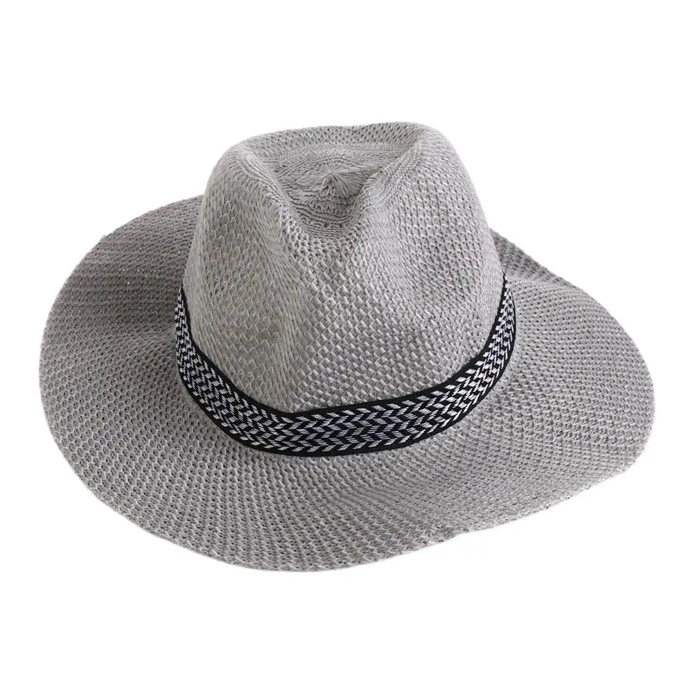 Fisherman Hat Cool Beach Dad Bowler Hat Bohemia Style Male Solid Color Panama Hat Old Man Sun Hat Middle-aged Men Straw Hat