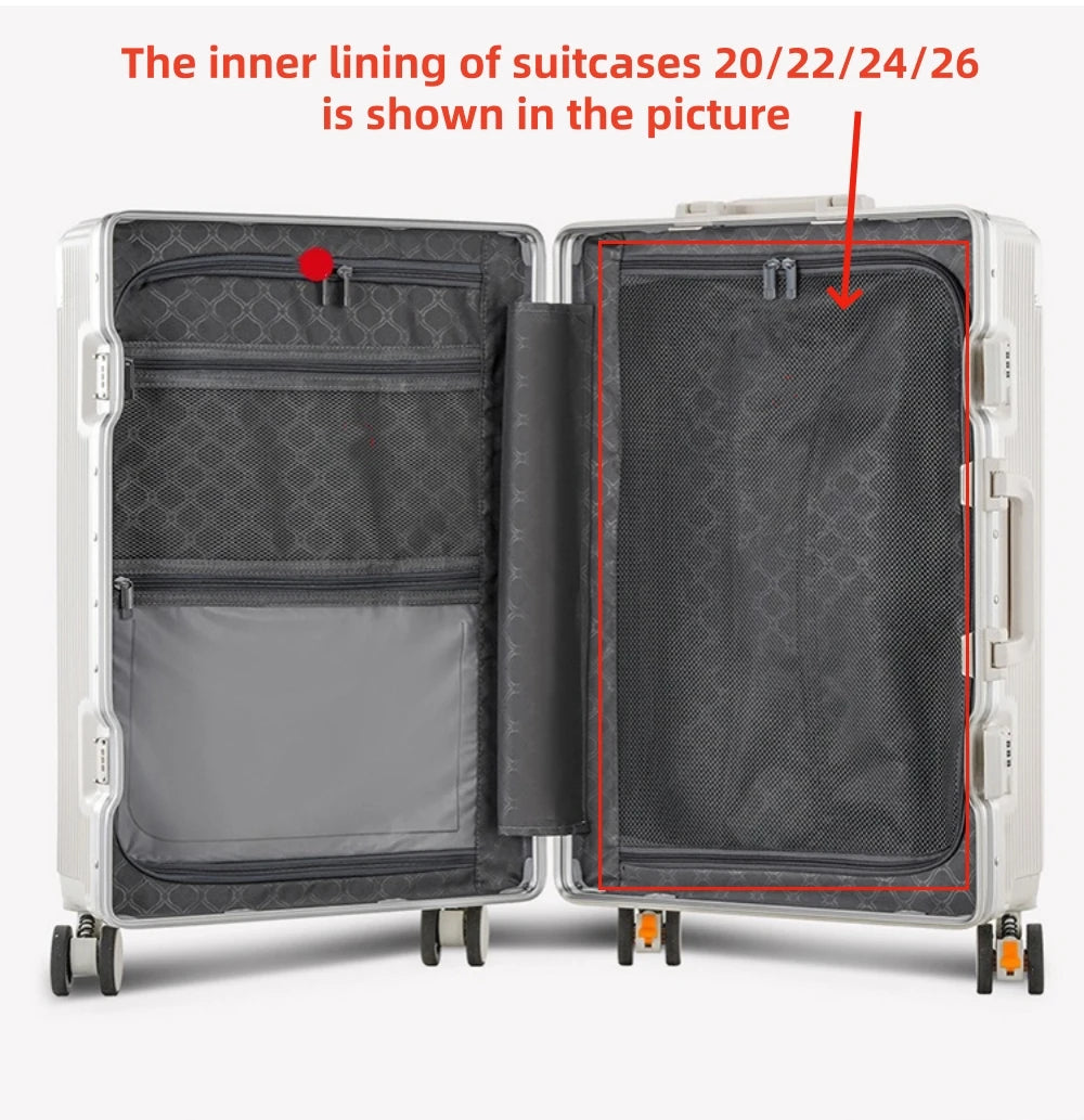 16"/20" Suitcase Carry-on Boarding for Women Travel Trolley Case with Aluminum Frame Password Lock Rolling Luggage 22/24/26/28"