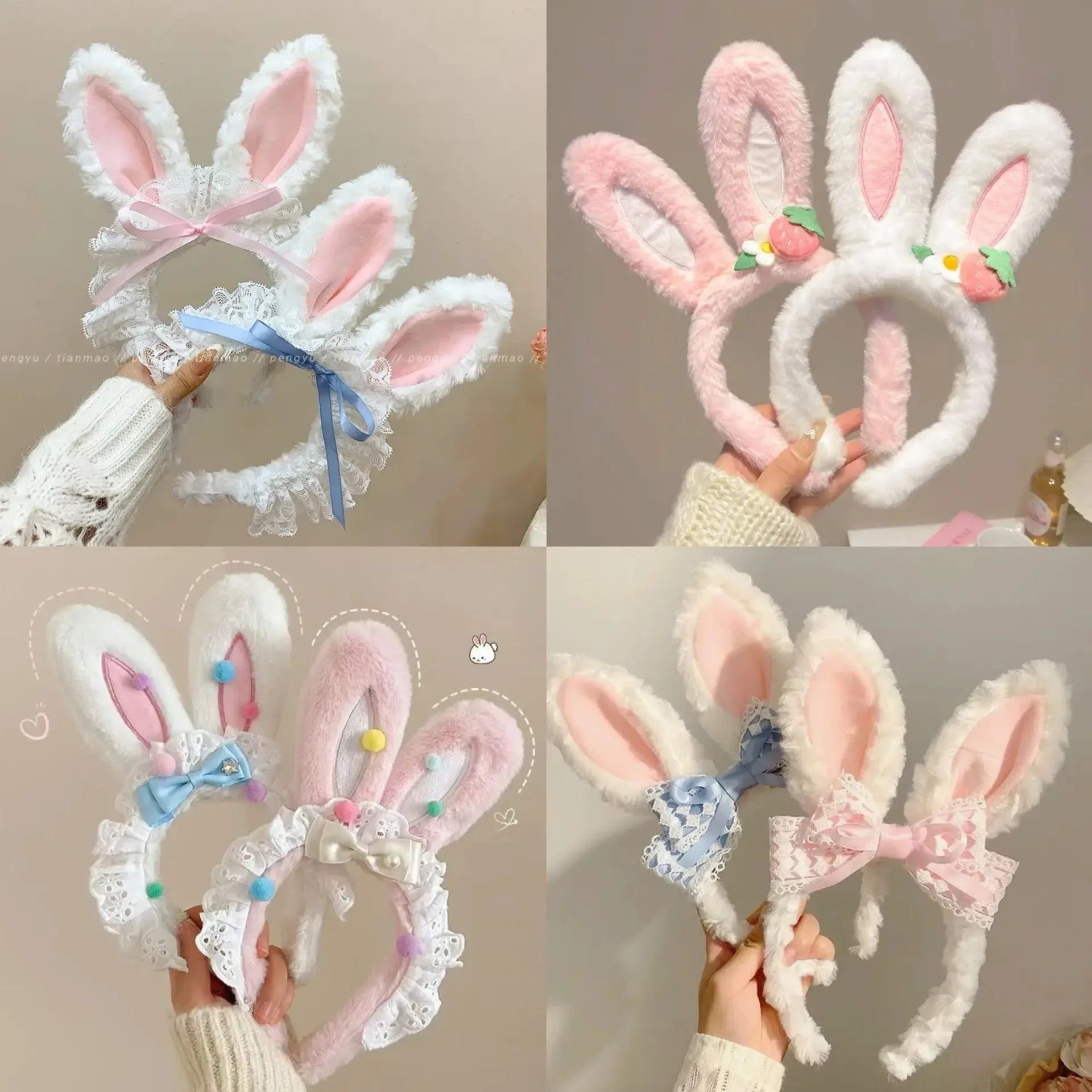 Easter Headband Cartoon-Inspired Party Props Hairband Lolita Cosplay Headwear Playful Rabbit Ear Headband For Themed Parties