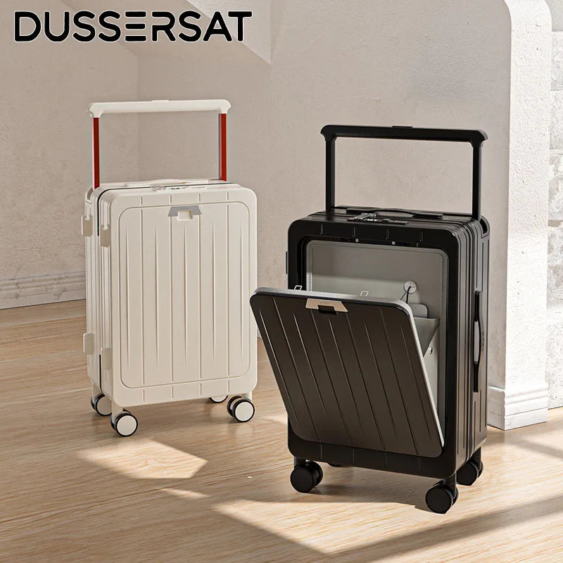 2025 New Luggage Carrier Reinforced Pc Front Open Suitcase 20 24-inch Business Trip Large Durable Carry-on Boarding