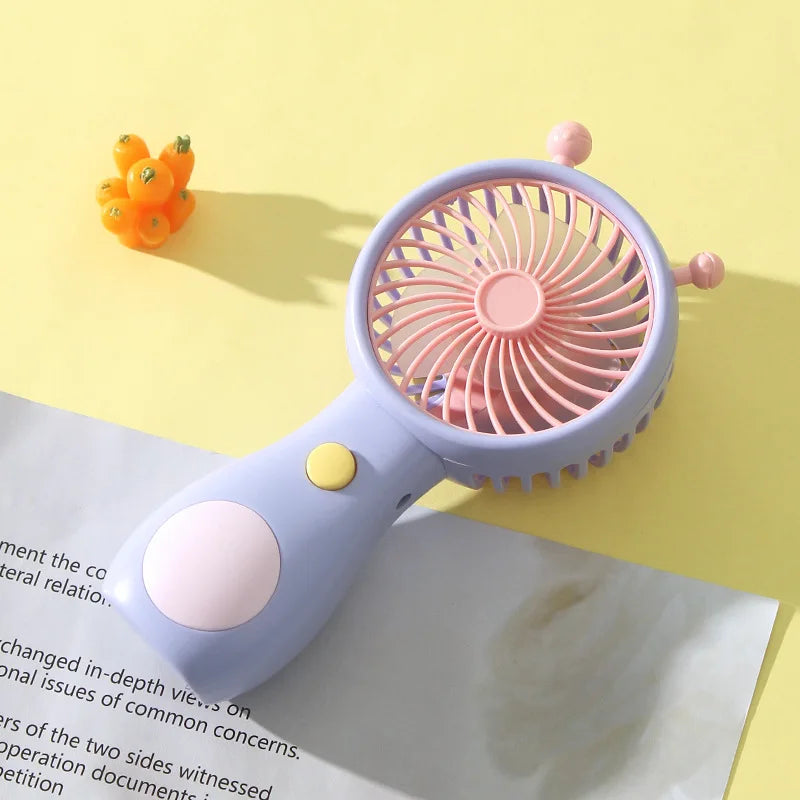 Portable Handheld Fans USB Charging Cartoon Desktop Mini Fan Fisherman Student Summer Outdoor Climbing Fishing Tools Fans