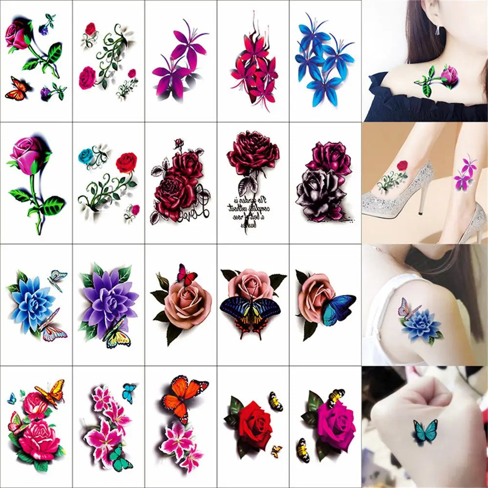 Fashion Butterfly Women Tattoos Body Art Stickers Waterproof Tattoo Stickers Temporary