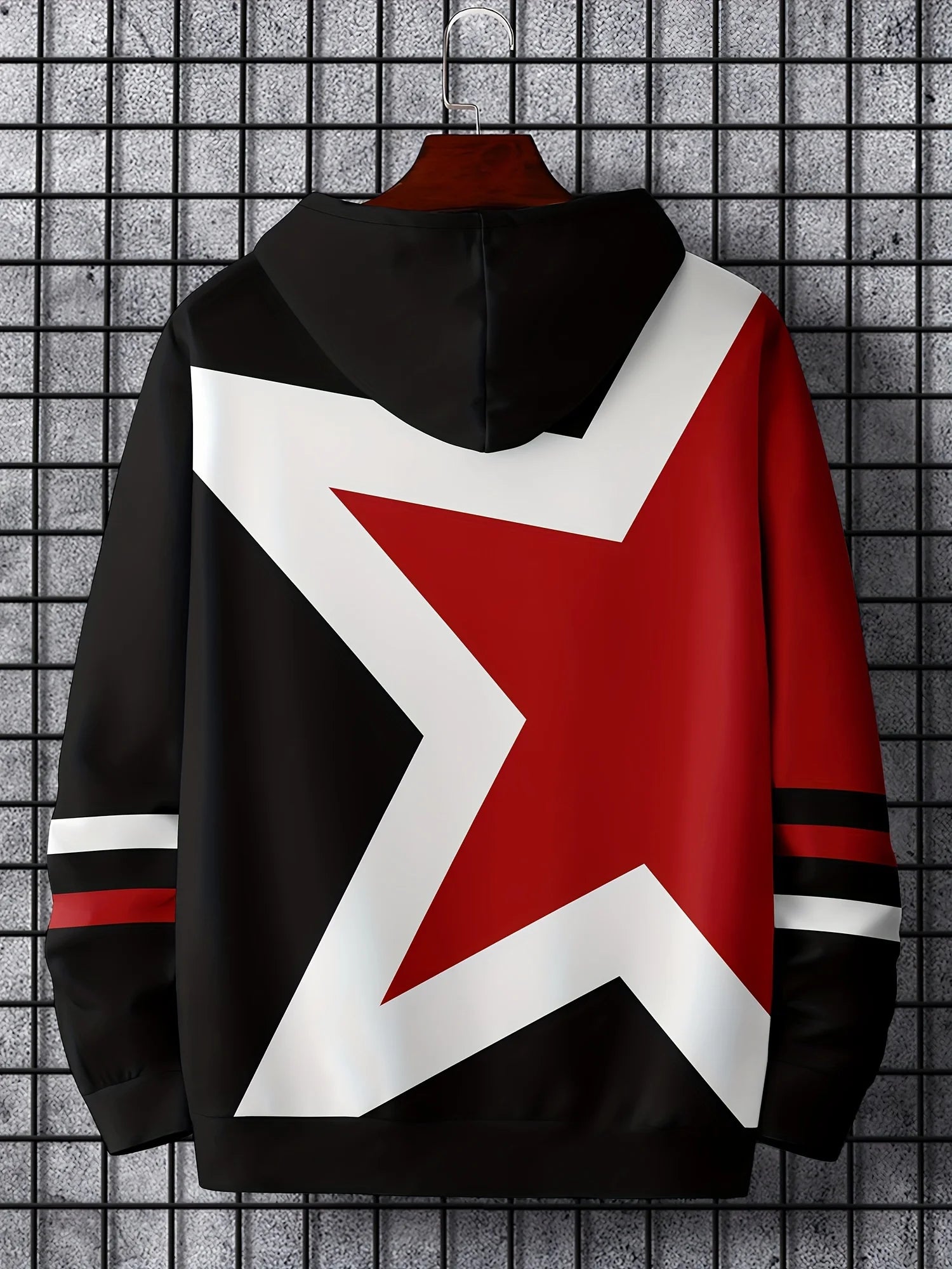 The new men's hoodie for the autumn of 2025 features a street casual and fashionable 3D star print pattern that is soft