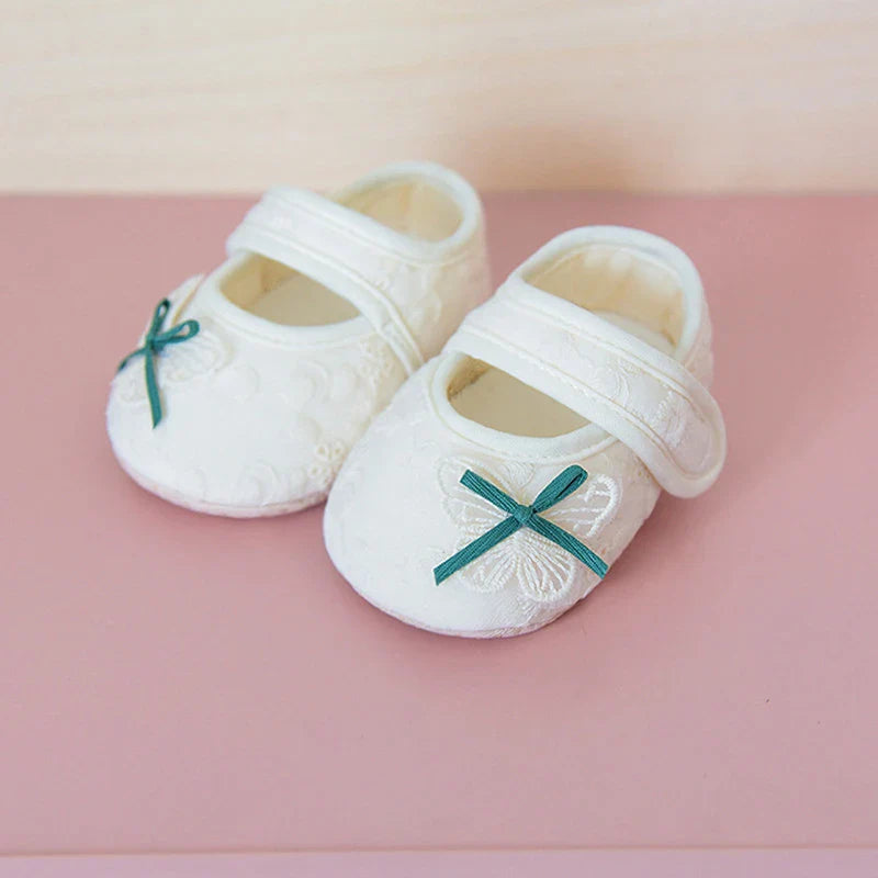 Baby Girl Cute Flats Non-slip Soft Soles Butterfly/Cherry Mary Jane Shoes Casual Walking Shoes for Newborn Toddler