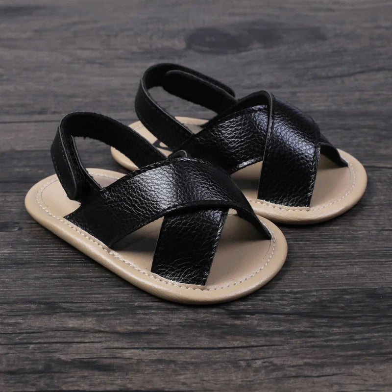 Summer Baby Boys Girls Shoes PU Solid Color Anti-Slip Infant Sandals Toddler First Walkers Casual Newborn Shoes 0-18M (Available)