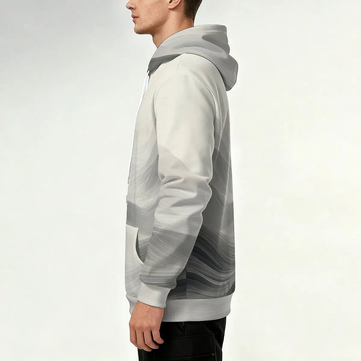Men's Distinctive Hoodie for Autumn & Winter, Adorned with Gradient Print, Sleek and Magnificent,Ideal for Business-Casual Looks