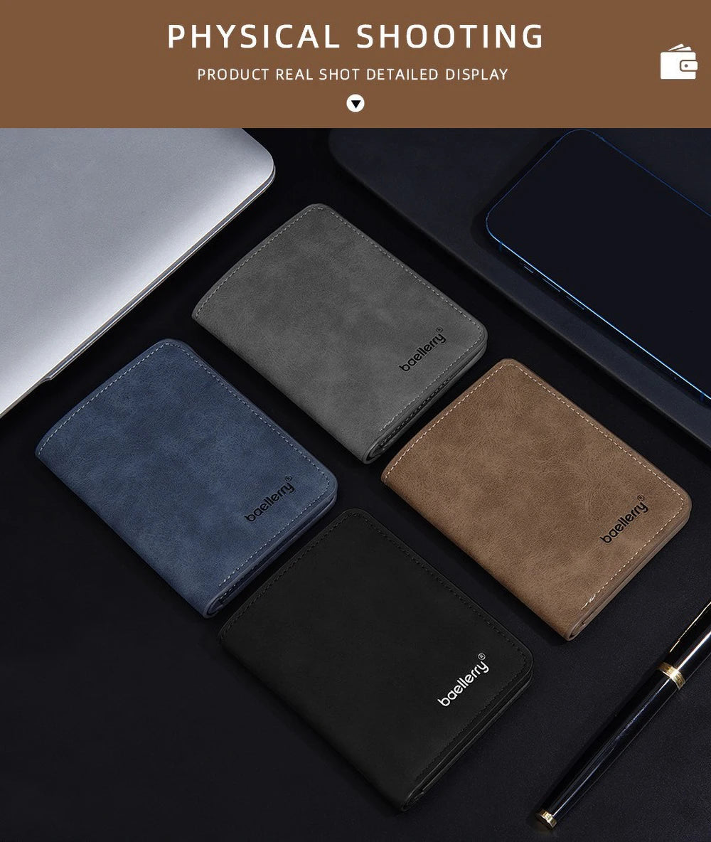 Baellerry Wallet for Men PU Leather Front Pocket Minimalist Money Clip Travel Essentials