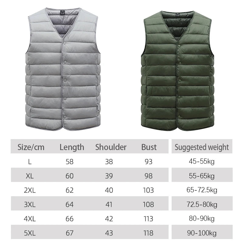 Men Fashion Sleeveless Jackets Autumn Winter Warm Windproof Waistcoat Mens Spring Casual Lightweight Vest Jackets