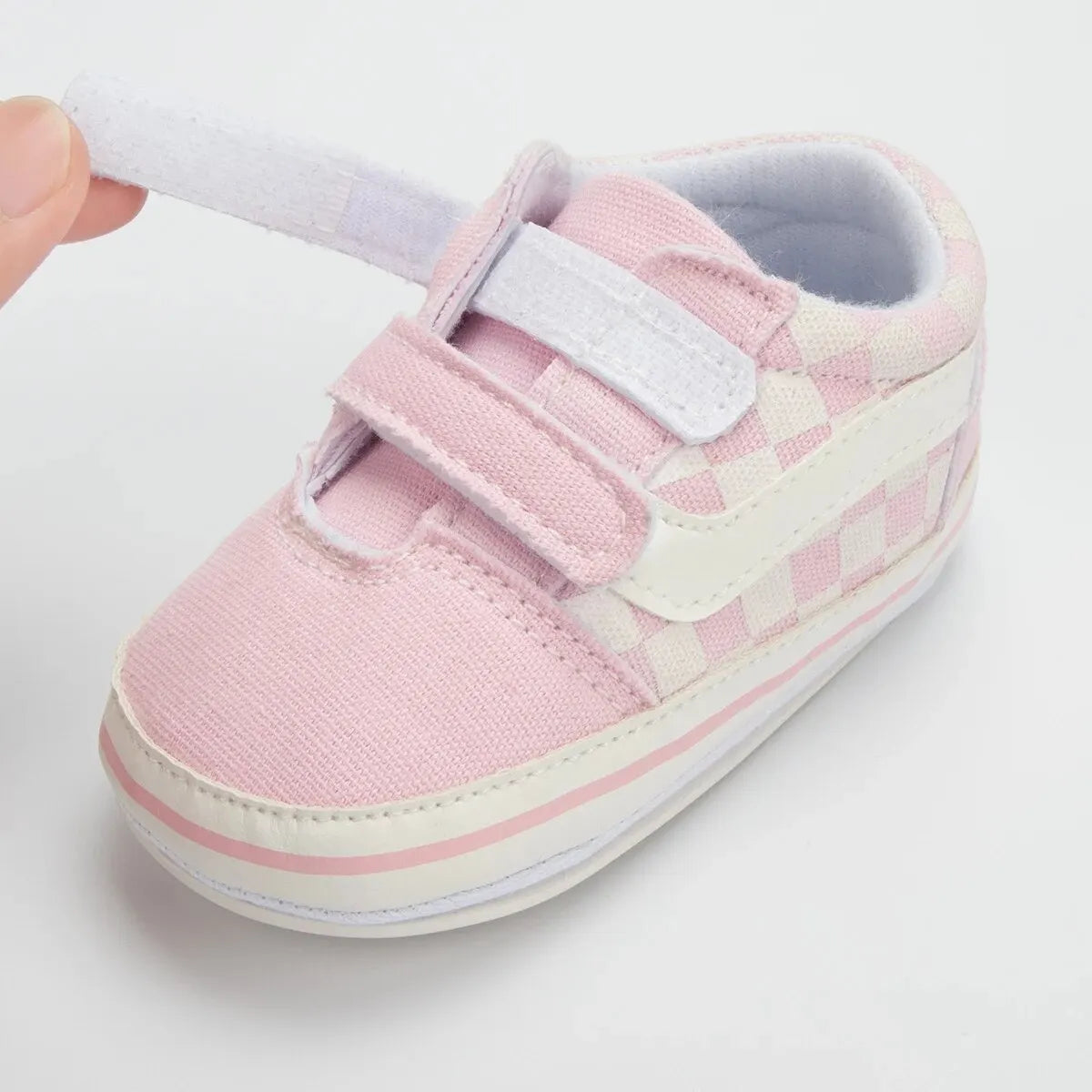 Baby Boy Girl Shoes Canvas Sneakers Non-slip Rubber Sole Plaid Streaks First Walkers Infant Baby Unisex Casual Shoes