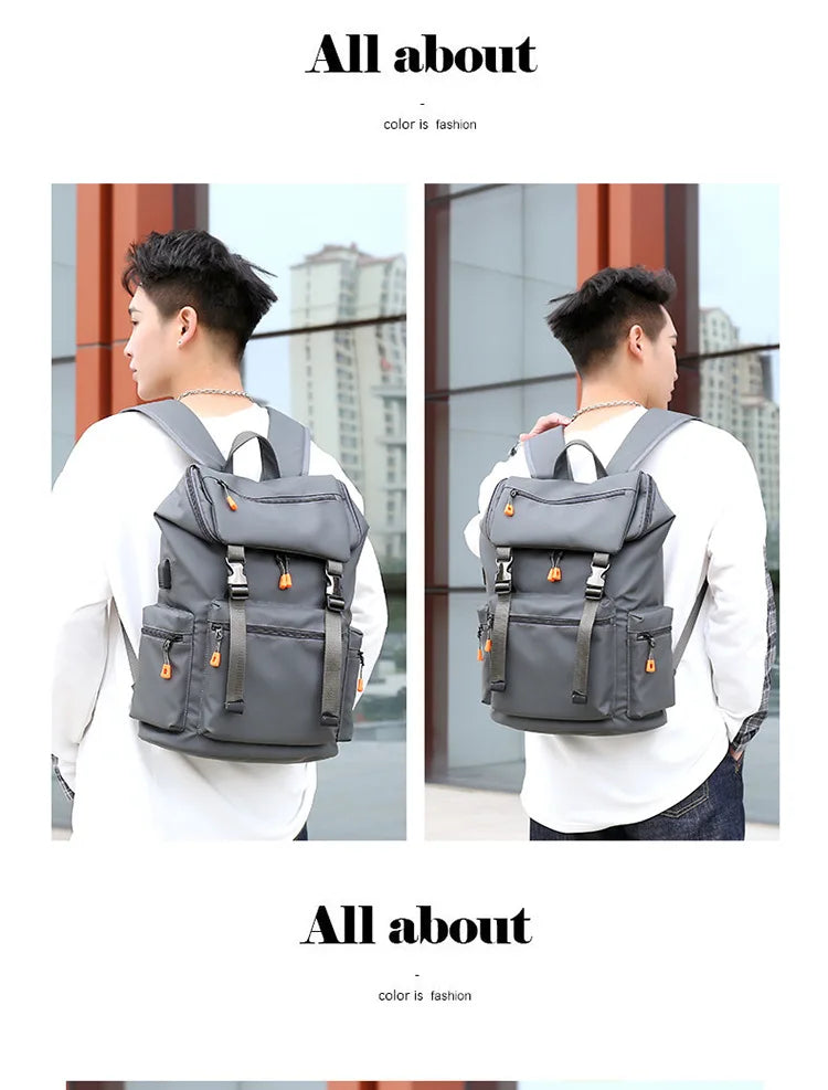 Men's Backpack Large Capacity Travel Fashion Trend Outdoor Mountaineering Bag Business Leisure Rucksack Computer Knapsack