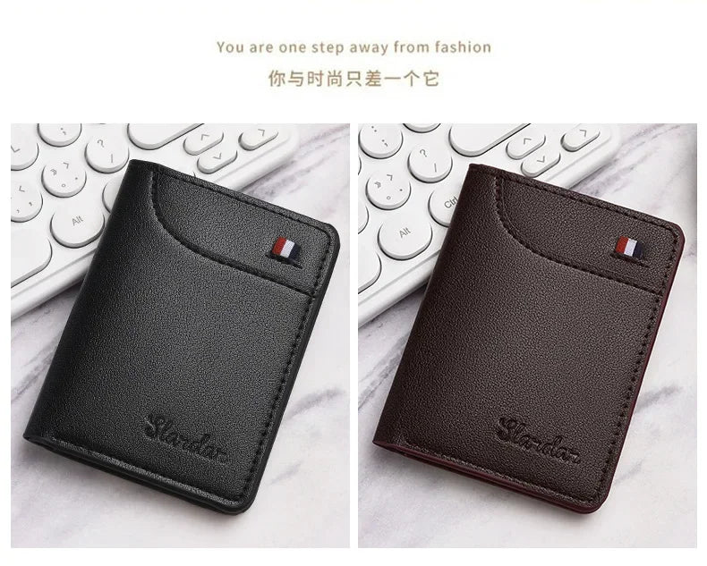 Men's Wallet Short Wallet Card Holder Fashion Thin Multi Card Business Soft Leather Wallet for Men Bolsa Feminina Coin Purse