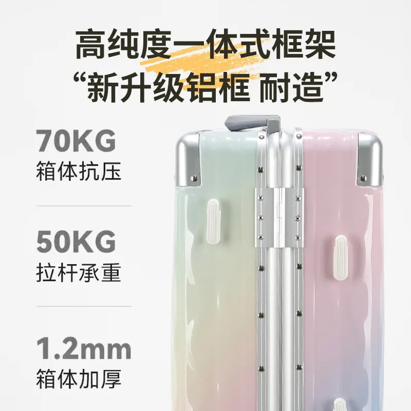 20 inch luggage case, new large capacity suitcase, 24 aluminum frame travel case, durable password box