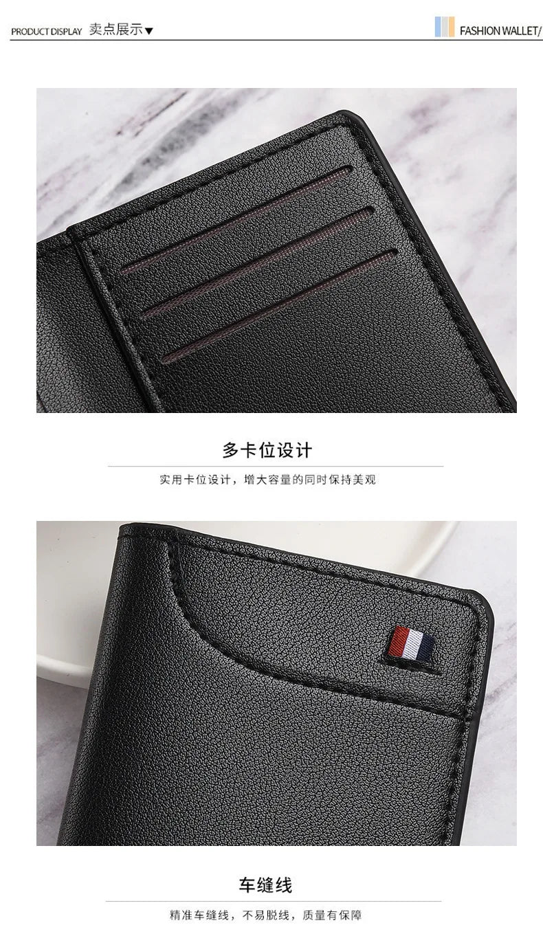 Men's Wallet Short Wallet Card Holder Fashion Thin Multi Card Business Soft Leather Wallet for Men Bolsa Feminina Coin Purse