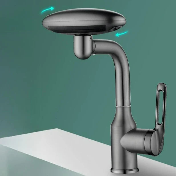 Multi Functional Waterfall Basin Faucet 4 Modes Stream Sprayer 360° Rotation Hot Cold Water Sink Mixer Stainless Steel  Wash Tap