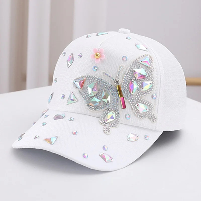 Butterfly Baseball Cap Women's Spring Summer Versatile Sunshade Hat Lace Pattern Baseball Cap