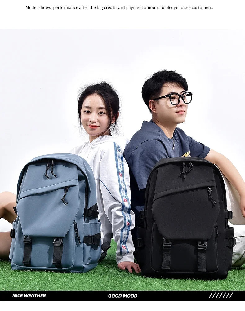 Fashionable Travel Backpack, Couple's Bag, College Student Design Trendy Backpack, Breathable Shoulder Strap, With Side Pockets