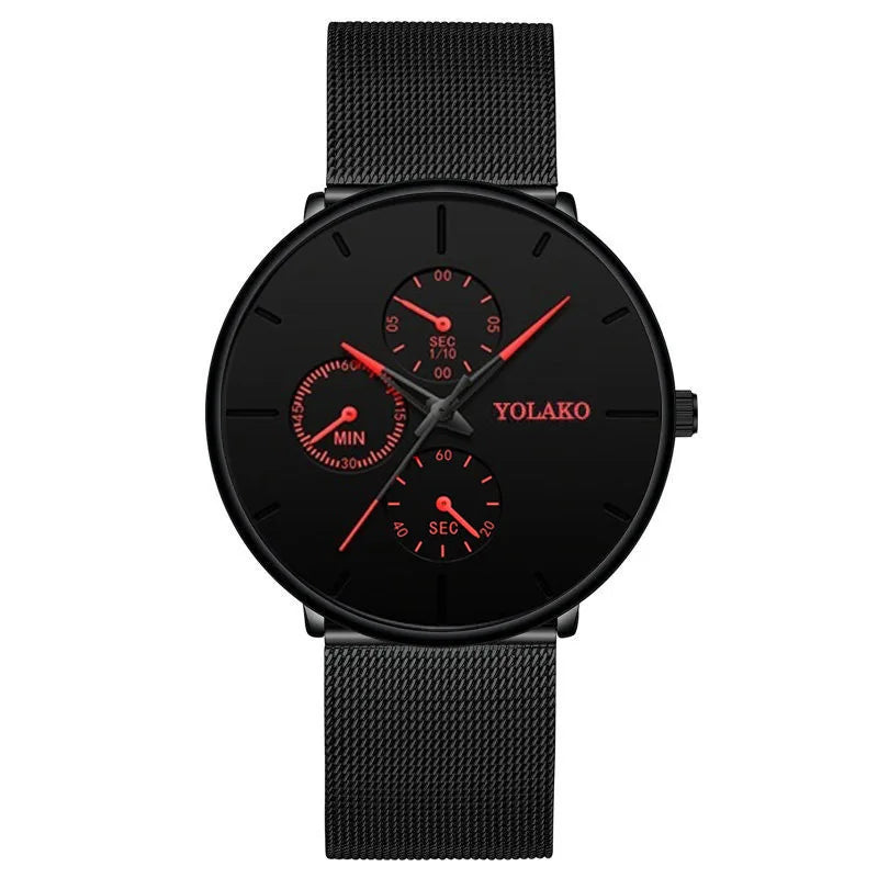 Mens Luxury Watches for Men Business Casual Ultra Thin Clock Male Stainless Steel Mesh Belt Quartz Watch relogio masculino