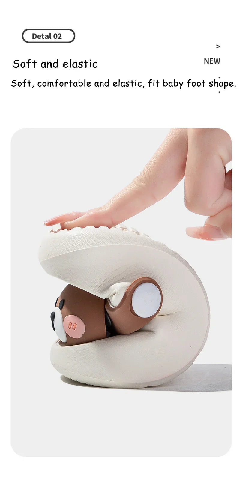 Newborn Baby Slippers Kids Shoes Summer Cute Animal Cartoon Bear Boys Girls Infant Child Comfortable Non-slip Sandals Kids Shoes