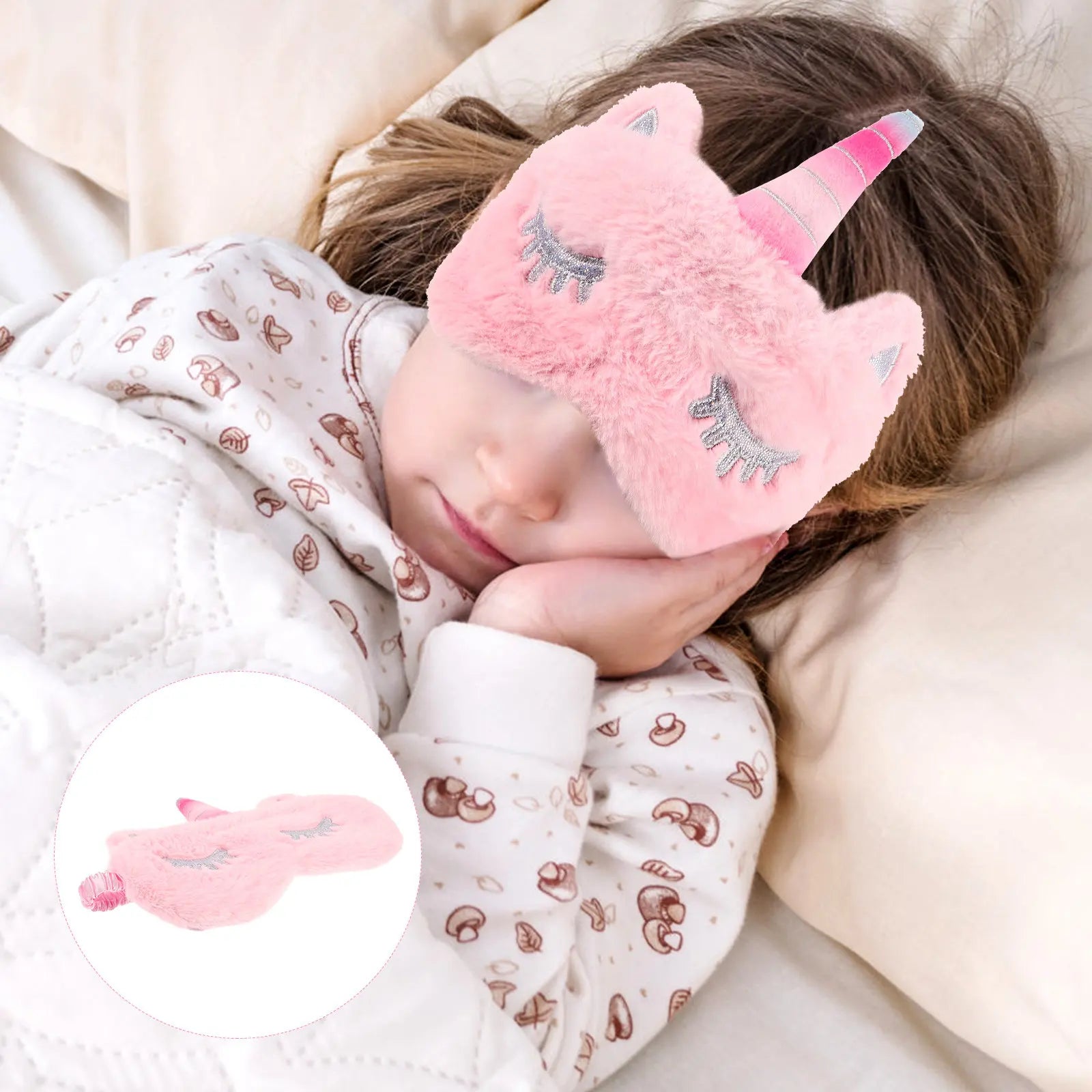 Lightweight Unicorn Eye Mask Soft Breathable Sleep Cover No Pressure for Night Travel Work Naps Sleep Mask Eye Cover