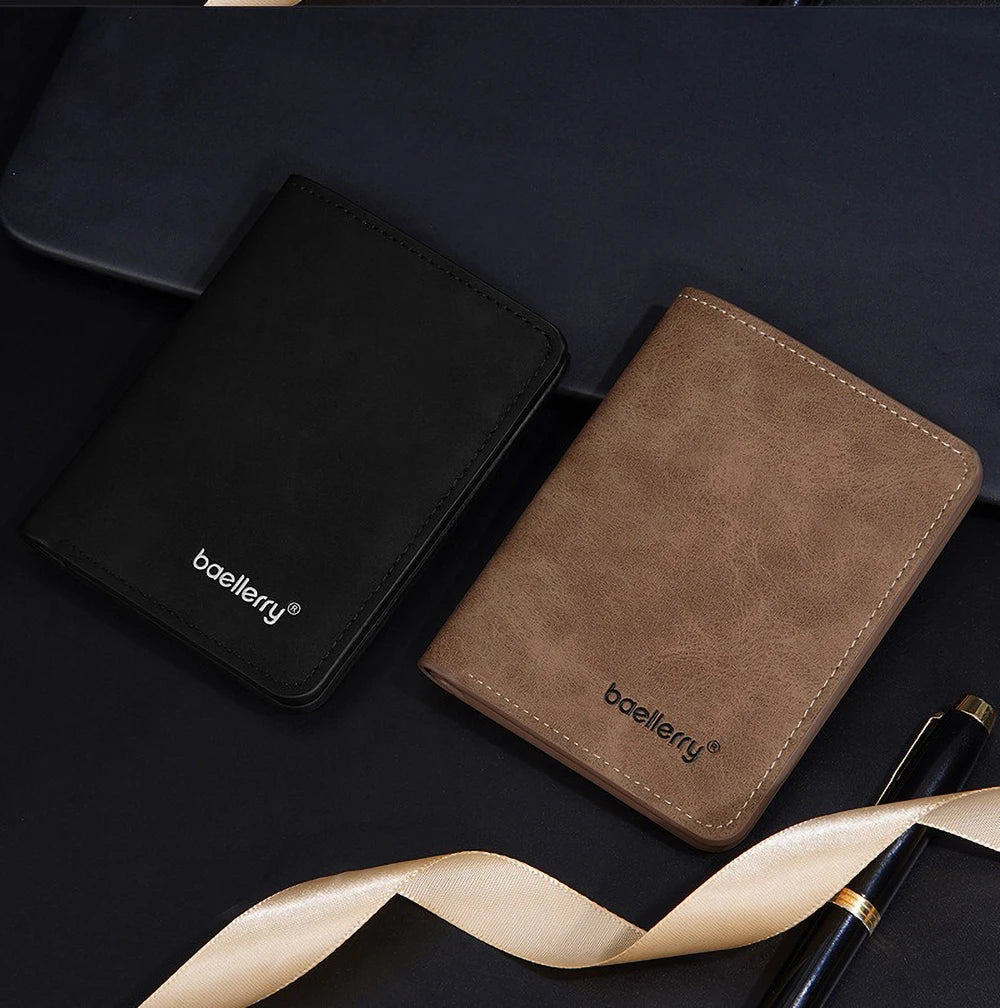 Baellerry Wallet for Men PU Leather Front Pocket Minimalist Money Clip Travel Essentials