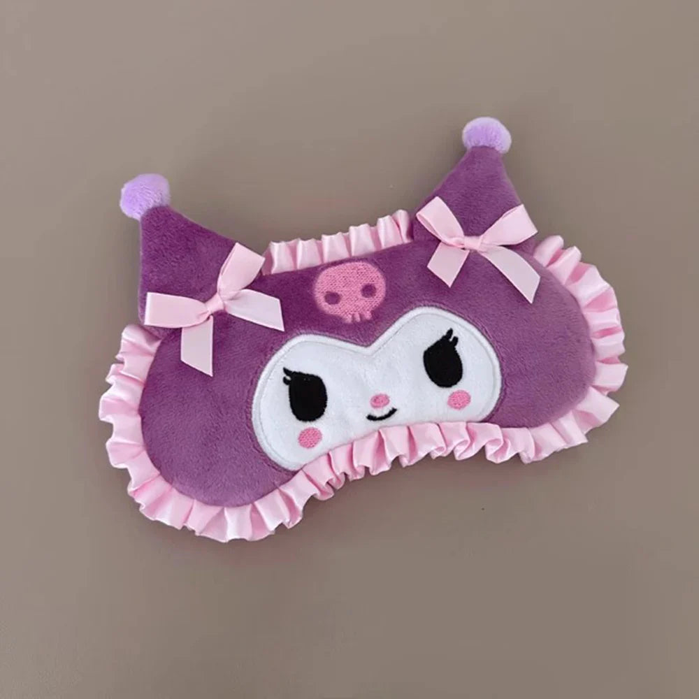 Sanrio Plush Eye Mask Kuromi Cinnamoroll Sleeping Blackout Blindfold Melody Anime Lunch Break Eyeshade Ladies Protection