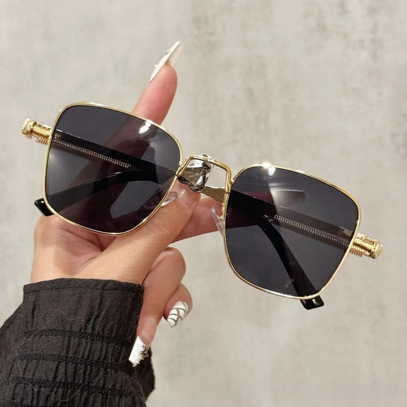 Sun Glasses New Eyeglasses Vintage Steampunk Square Metal Sunglasses Fashionable Versatile Unisex Eyewear Unique Statement Style