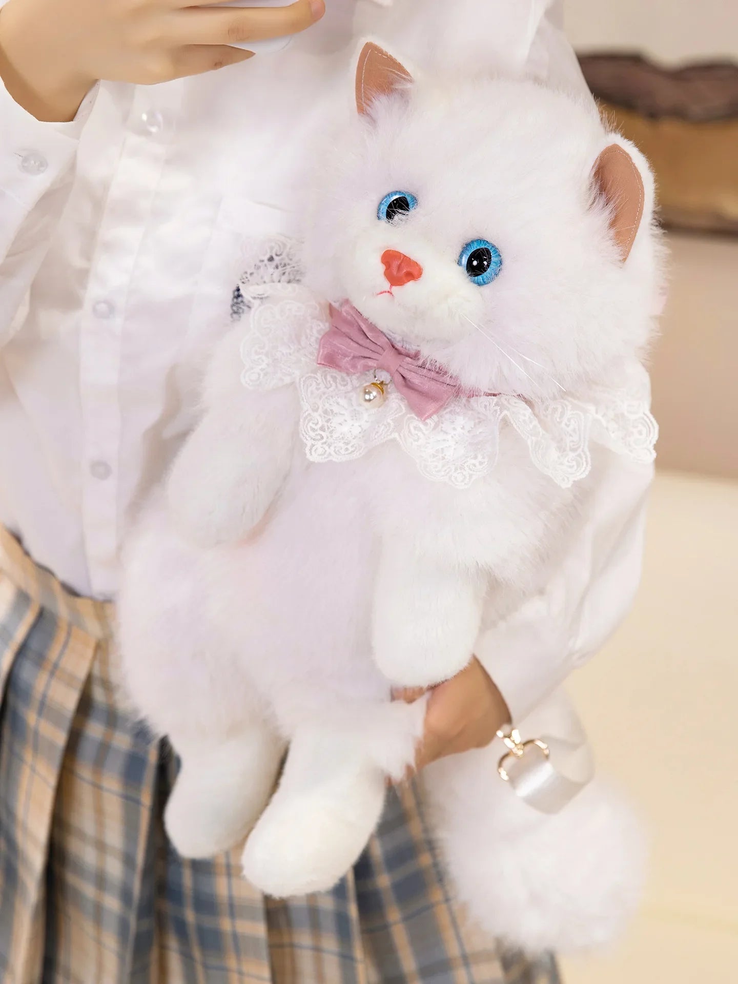 Simulated Puppet Cat Backpack Doll Cute Cat Backpack Plush Toy Daughter Birthday Gift