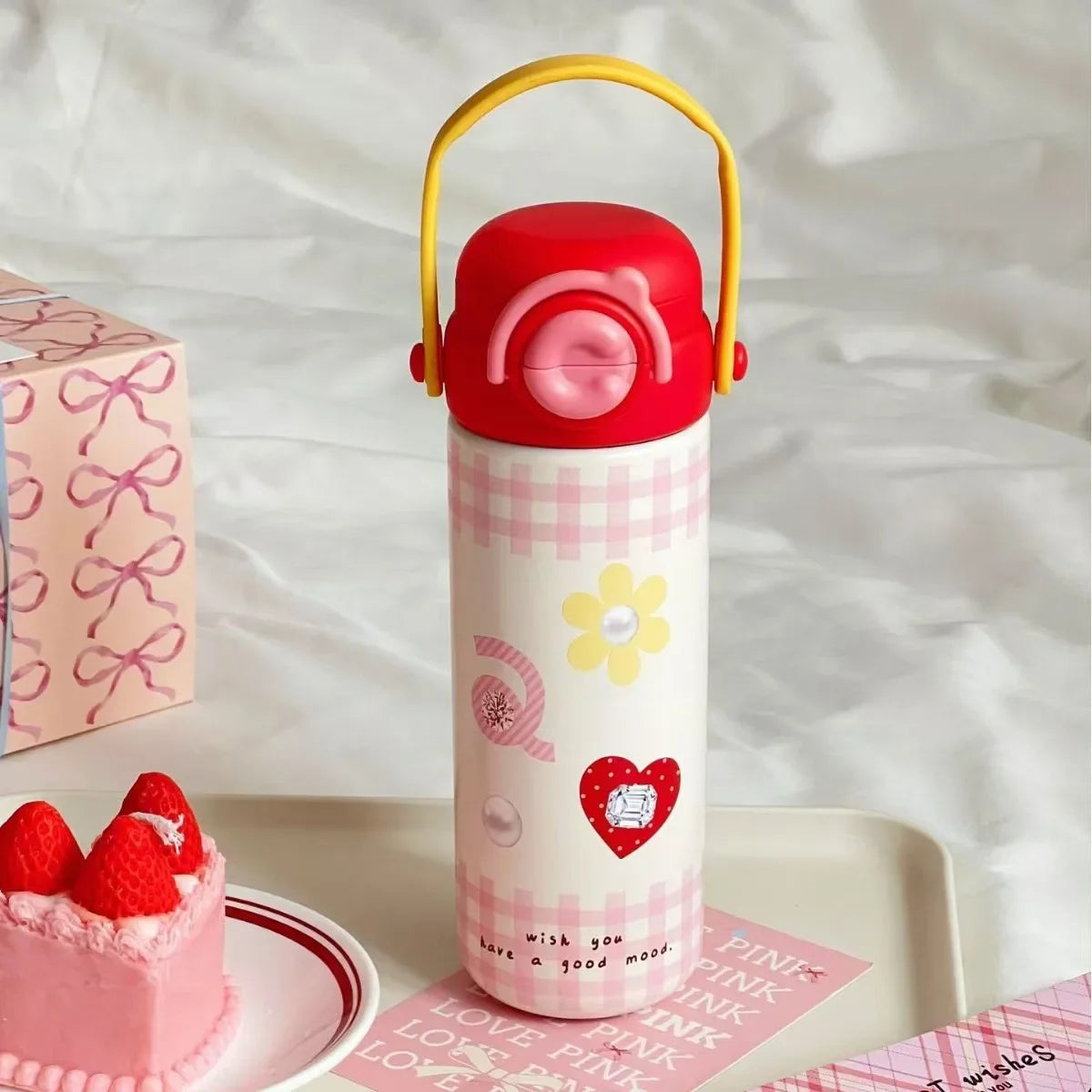 Bouncing Thermos Bottle 316 Food Grade Student Water Cup Portable New Product for Girls Anti Drop Cup As A Souvenir