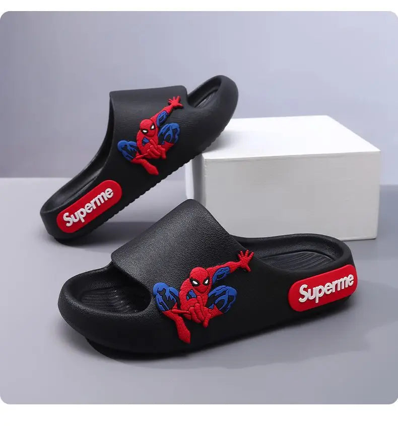 Anime peripheralsMarvel cartoon Spider-Man children's home anti-slip sandals New flip-flop boys soft-soled beach sandals EVA
