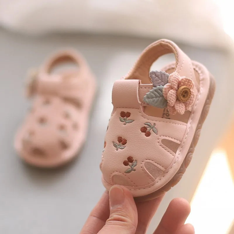 Baby Boys Girls Sandals Summer Baby Wedding Dress Flat Shoes Newborn Crib Shoes First Walkers Prewalkers Shoes