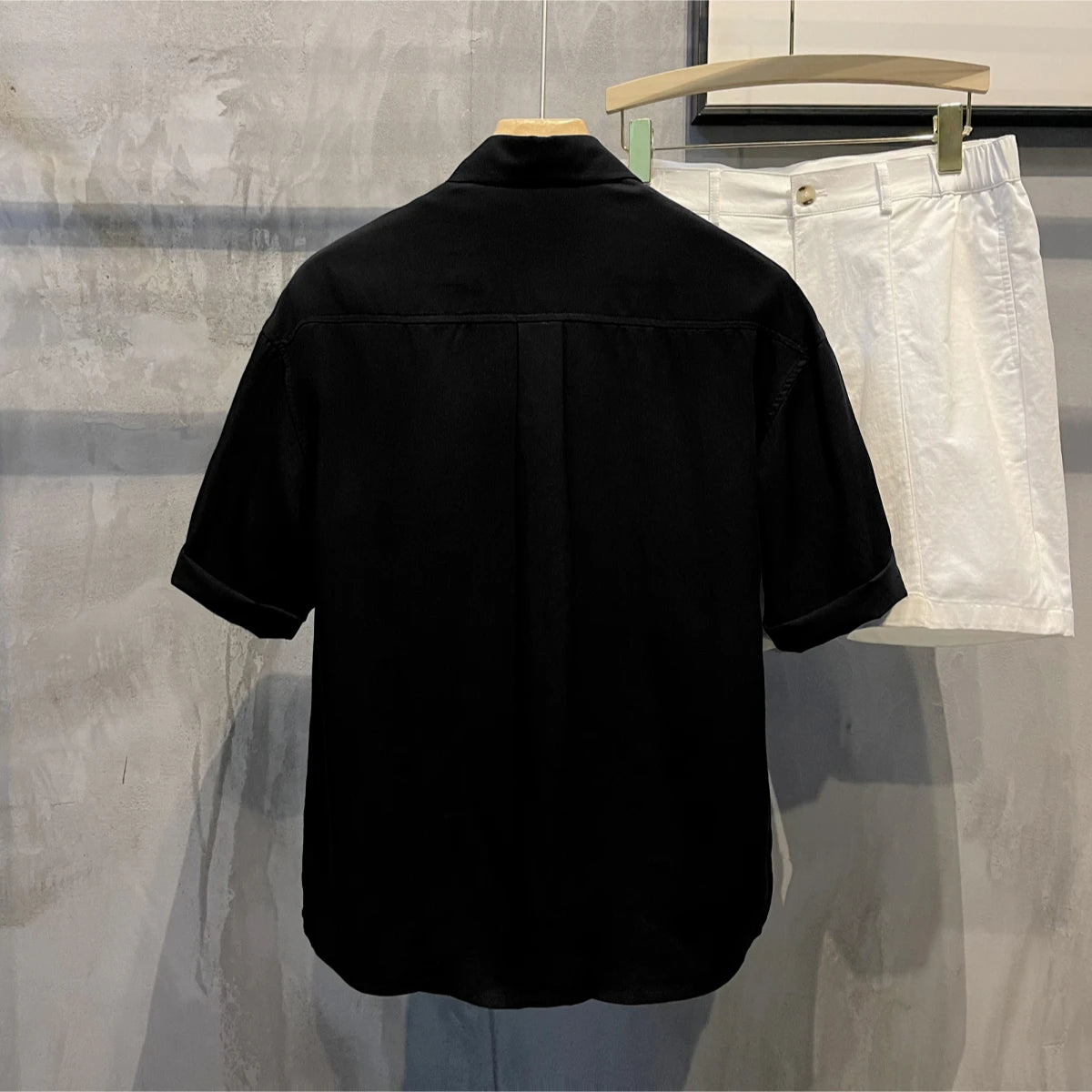 Short Sleeve With Pocket Male Shirts Button Up Print Loose Men's Shirt Fashion 2025 Summer Vintage Tops High Quality Clothing