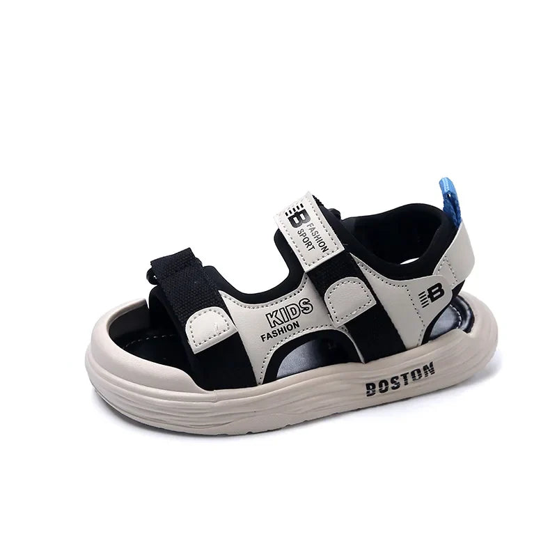 New Hot Sales Black Beige Soft Boys Girls Beach Shoes Casual Non-slip Kids Baby Sports Sandals