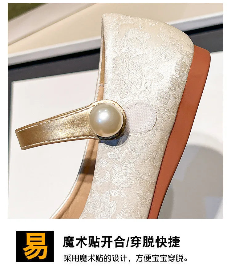 Fashion Girls' Shoes  Spring New Kids Leather Shoe Simple Versatile Girls Princess Shoes Anti Slip Child Flat Casual Shoe
