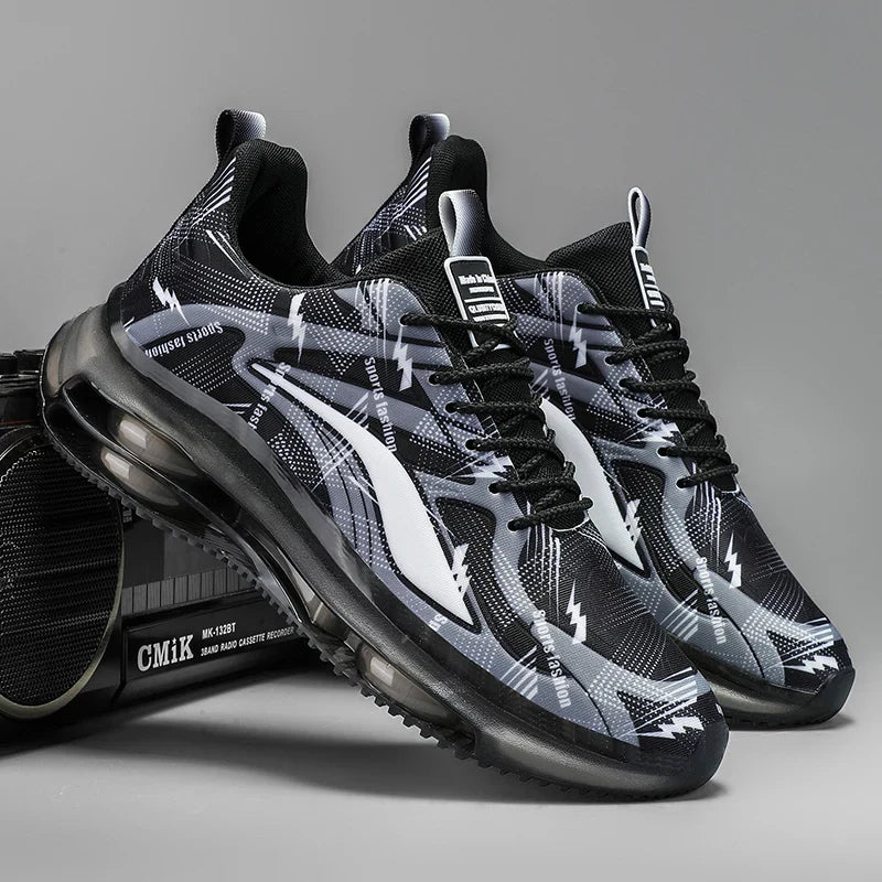 Men's Fashion Basketball Shoes with Air Cushions, Comfortable and Non-Slip, Breathable and Shock-Absorbing, Suitable for Men's Outdoor Activities (Available)