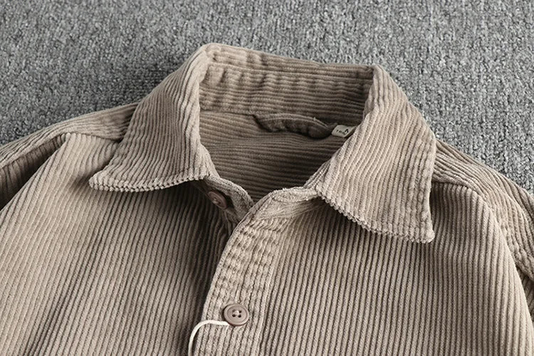 Men Loose Shirt Coat Long Sleeve Single Breasted Casual Shirts Pocket Spliced Turn Down Collar Blouses Cardigan Solid Autumn