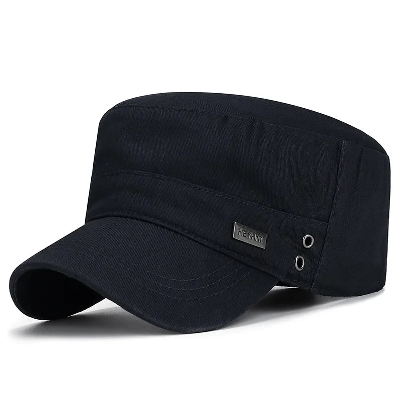 Breathable Cotton Flat Top Baseball Cap for Men Outdoor Casual Women Adjustable Sun Hat (Available)