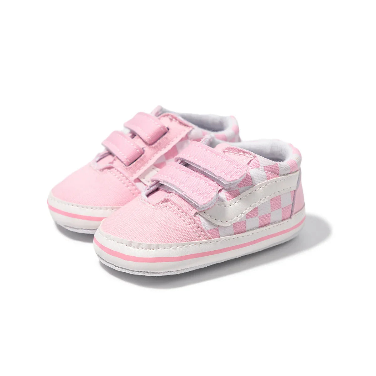 Baby Boy Girl Shoes Canvas Sneakers Non-slip Rubber Sole Plaid Streaks First Walkers Infant Baby Unisex Casual Shoes