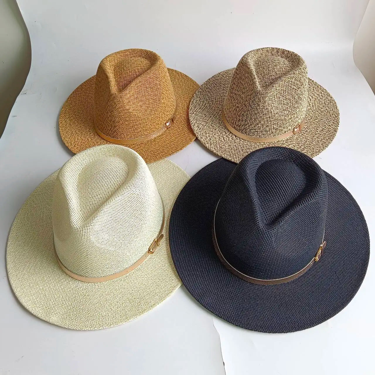 Panama Hat  Straw Hat Jazz  hat Men's and Women's  Sun Shading Beach Hat Sun Protection hat
