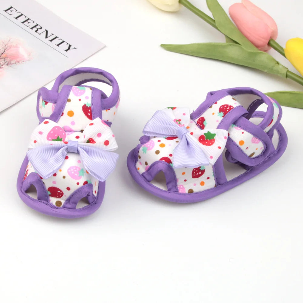 Newborn Infant Baby Girl Princess Bowknot Sandal Sneakers Toddler Soft Crib Walkers Casual Shoes