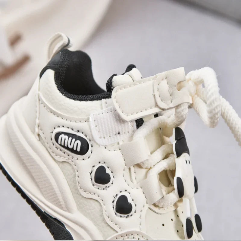 New Style Girls' Board Shoes With Fashionable Leather Surface Cute Casual Shoes Children S