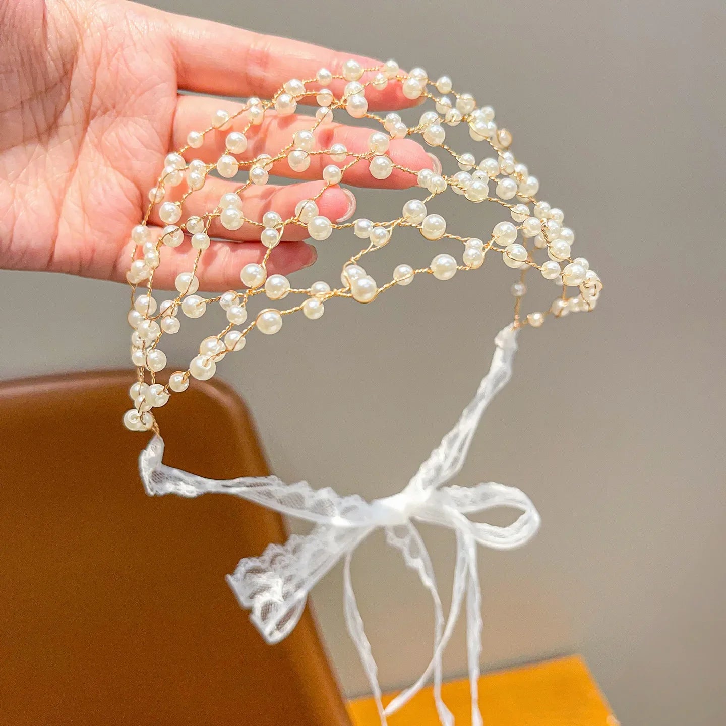 Children's hair band crystal pearl princess ribbon hair braid little girl not hurt hair braid Fried Dough Twists braid girl head