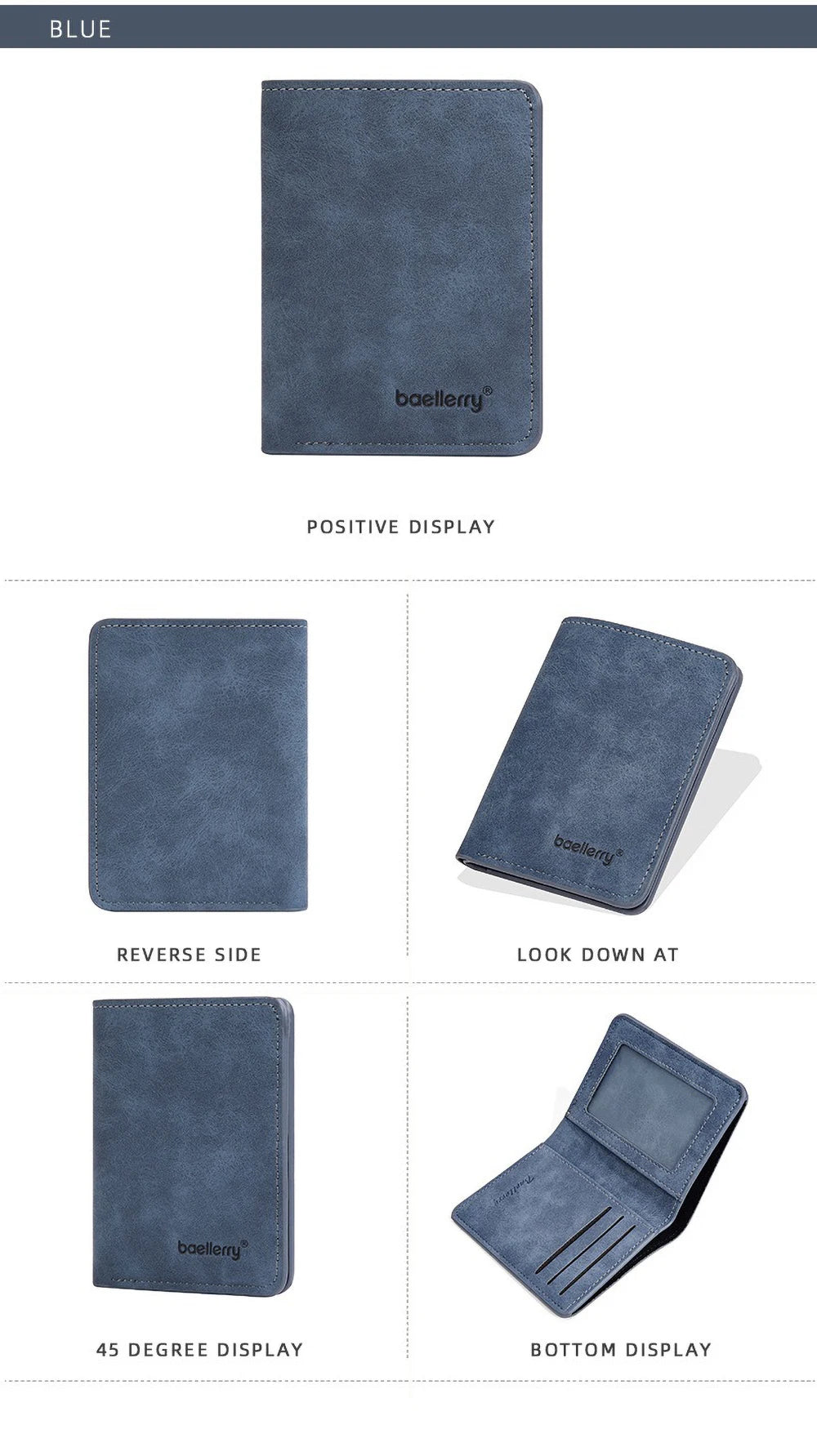 Baellerry Wallet for Men PU Leather Front Pocket Minimalist Money Clip Travel Essentials