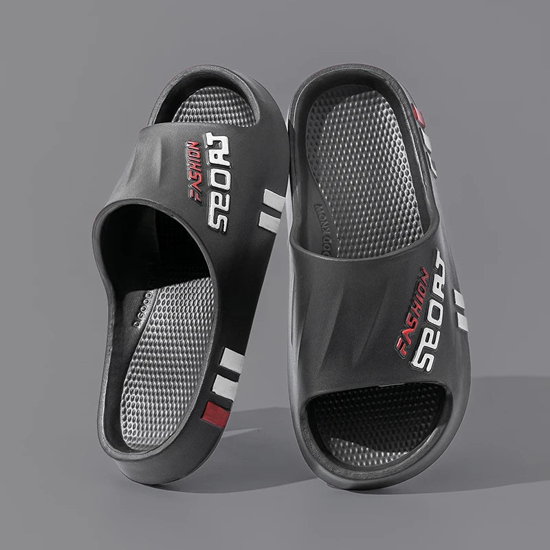 Summer Men Sport Style Slippers Soft Sole Bathroom Anti-slip Outdoor Wear-resistant Beach Fashion Leisure Flat Home Shoes Couple