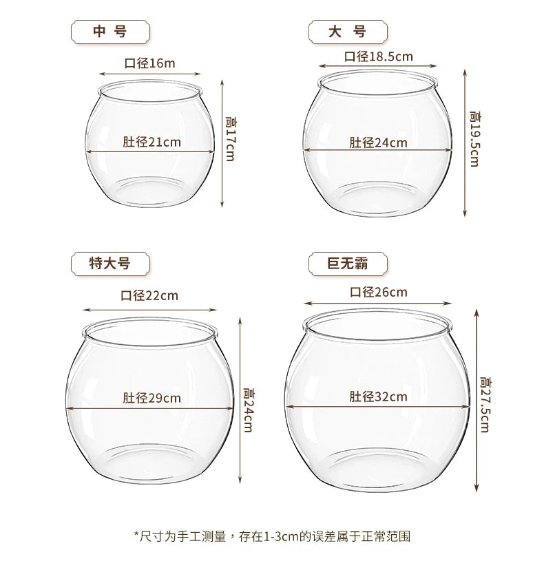 PET Transparent Fish Tank  Durable Desktop Goldfish Turtle Tank Drop-Resistant Hydroponic Plant Holder  Round Water Basin