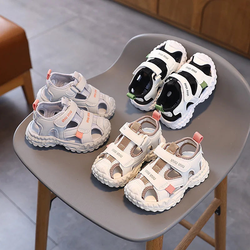 New Kids Sandals Soft Soled Boys Shoe Anti Slip Child Beach Shoes Simple Girl Sports Sandals